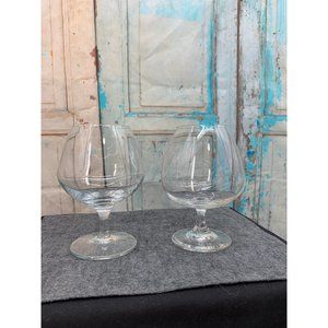 Vintage Clear Brandy Snifter (2) Glasses NOT identical